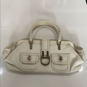 🔥🔥Vintage  White Leather Dior Zip Hand Bag 🔥🔥